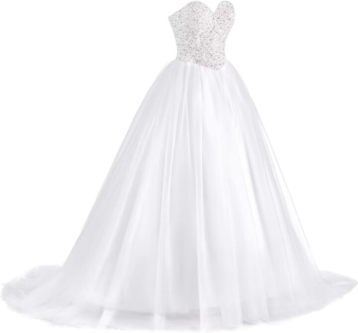 Women's Strapless Wedding Dresses Beading Ball Gown for Bride Sweetheart Court Train Plus Size Bridal Dress - Image 2
