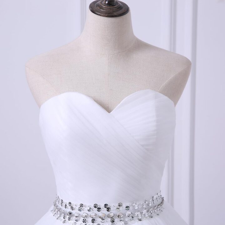Women's Sweetheart Wedding Dress for Bridal Plus Size Tulle Ball Gown Diamond Waist Shiny Off Shoulder Eveing Gown - Image 2