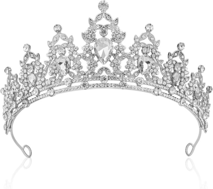 Blue Princess Tiara Crown - Crystal Quinceanera Tiara Headband for Women