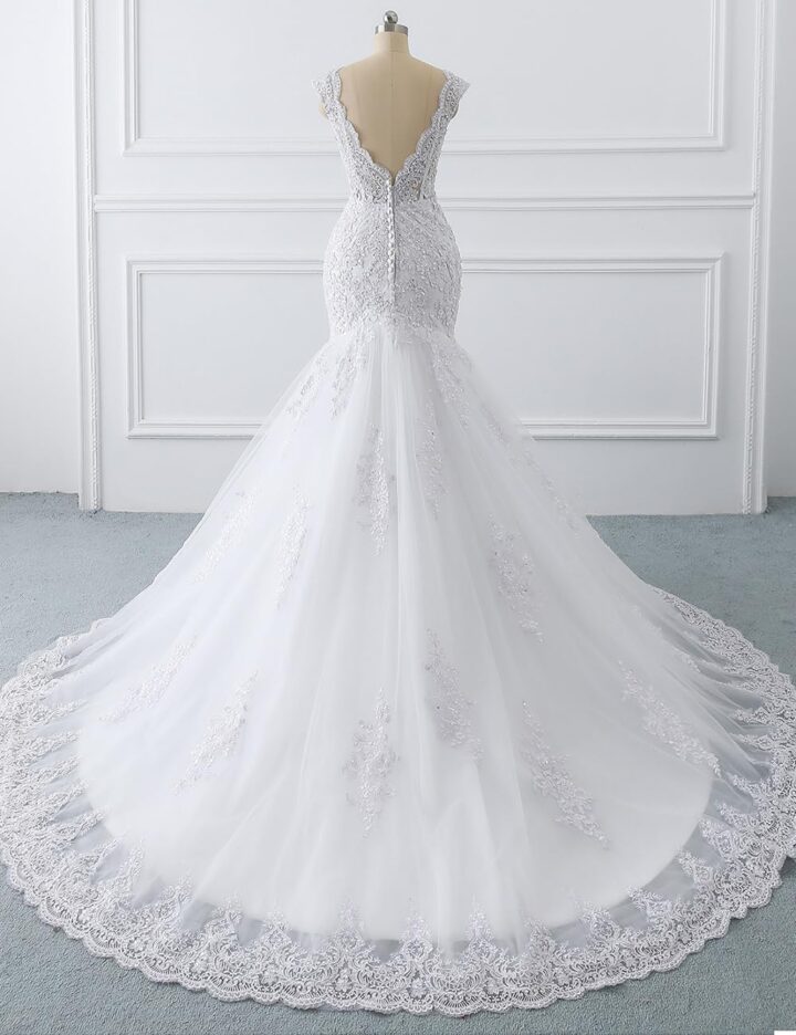 Boho Wedding Dresses for Bride with Slit Lace Appliques Long Sleeve Mermaid Bridal Dresses for Wedding 2025 - Image 2