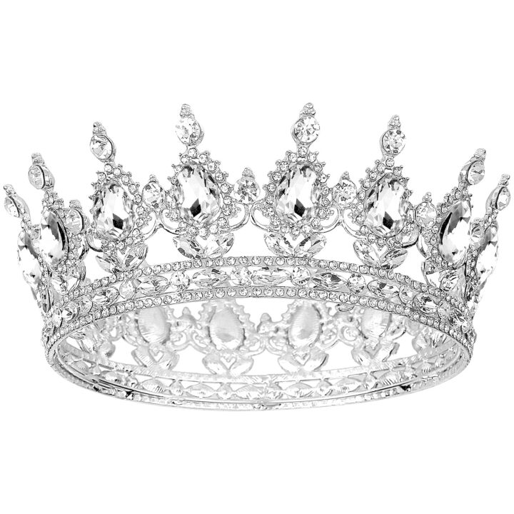 Silver Crown for Women Crystal Wedding Tiara and Crowns for Girls Rhinestones Queen Headband Princess Hair Accessories for Big Kids Party Bridal Birthday Prom Costume Cosplay