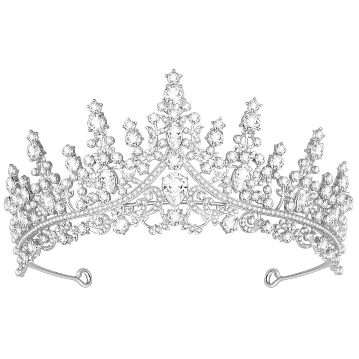 Tiara Crown for Women, Queen Tiara for Birthday Prom Bridal Party Custome Silver